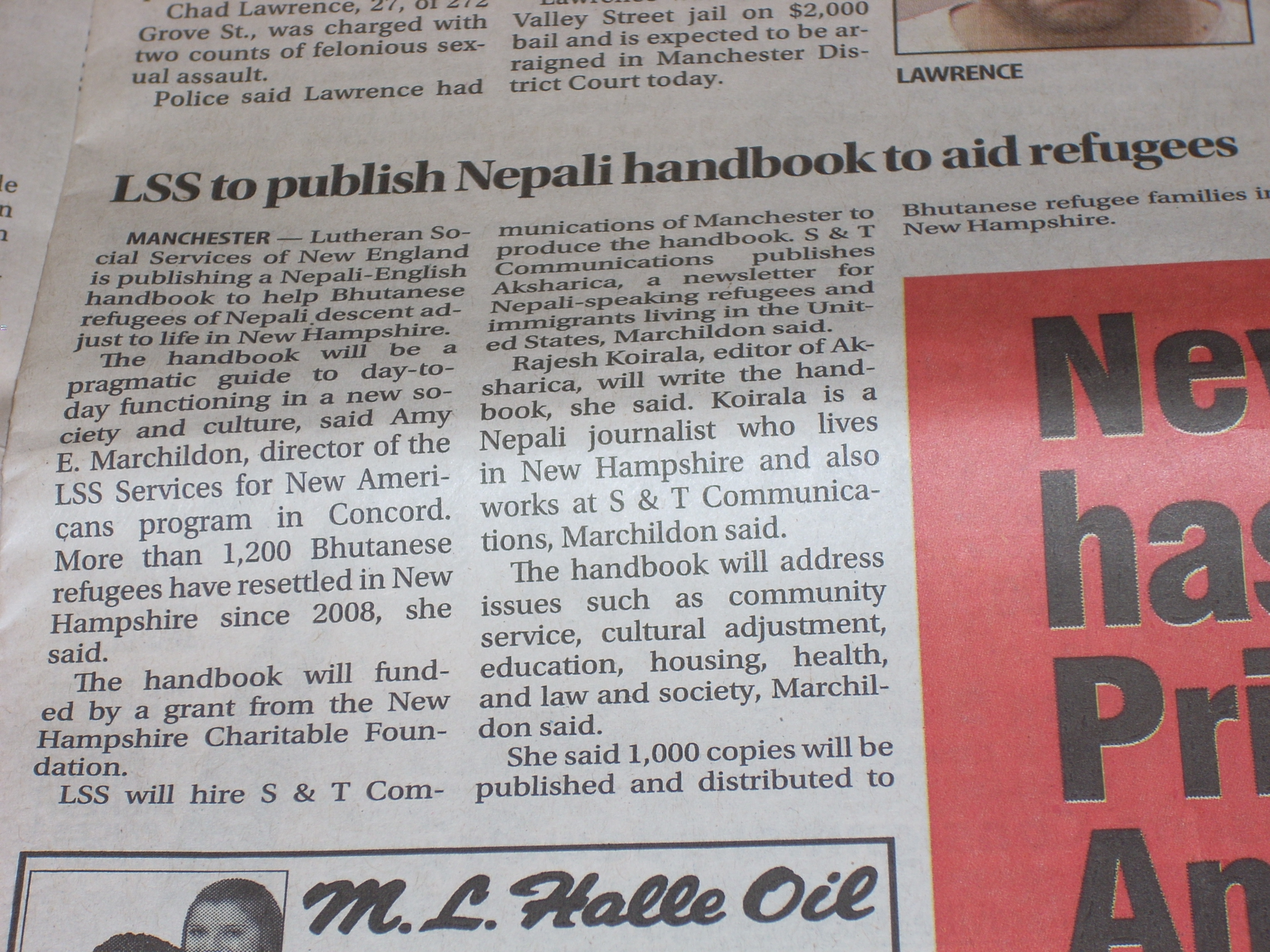 LSS to publish Nepali handbook to aid refugees